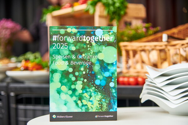 Kongress & Sommerfest Wolters Kluwer Scala, eine modernen Menükarte für die Veranstaltung #forwardtogether 2025